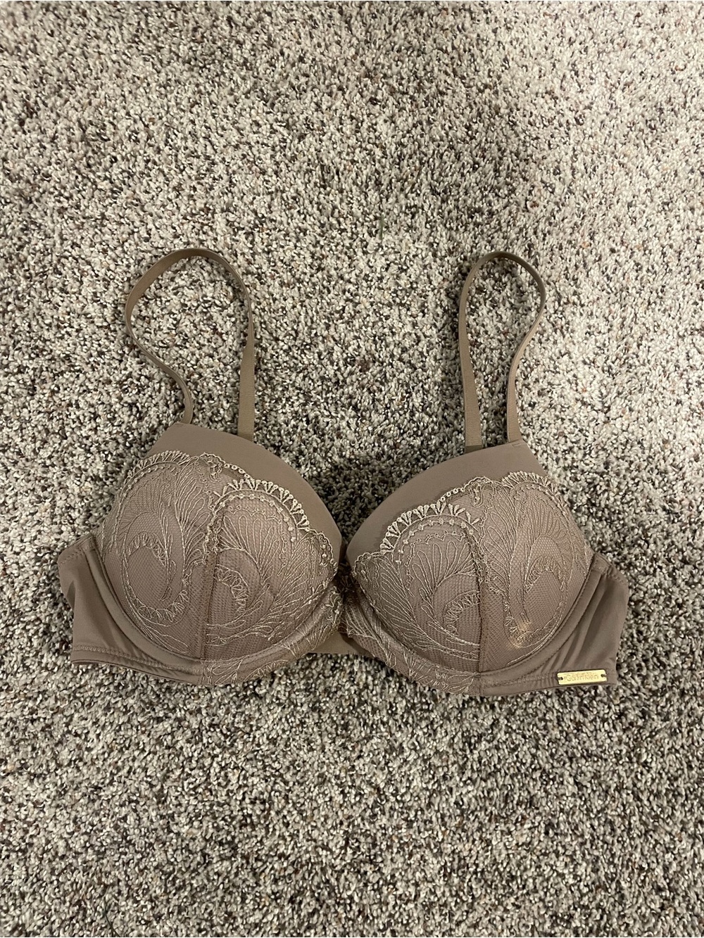 Calvin Klein Lace-Accent Balconette Bra - Brown